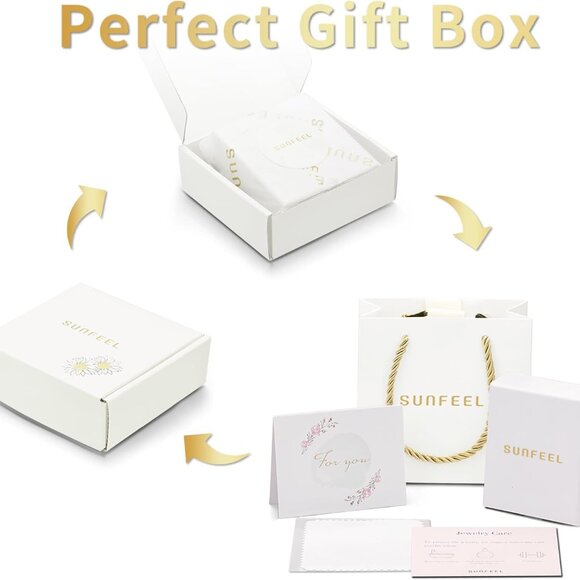 Sterling Silver 14K Gold Plated Pendant Necklace for Women Gift Layered Jewelry - Picture 6 of 6